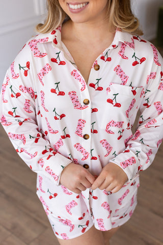 CHERRY COWGIRL LOUNGE SET Shirts Closeout