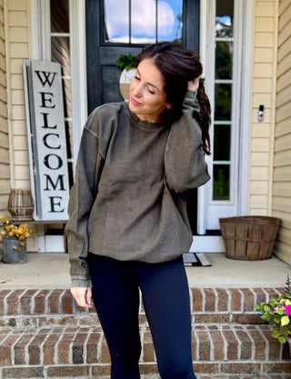 ESSENTIAL LUX CORDED CREW COLLECTION - HUNTER Sweatshirt Moon Ryder Corded