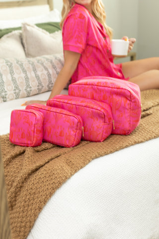 CACTUS COWGIRL -4 PIECE TOILETRY BAG Moon Ryder Wholesale Cactus Cowgirl