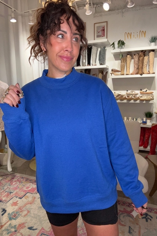 ROYAL MOCK NECK SWEATSHIRT - ETA 09/30 Sweatshirt Moon Ryder Active Royal SM