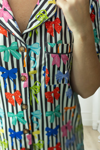 STRIPE BOW LOUNGE SET Shirts Moon Ryder Lounge