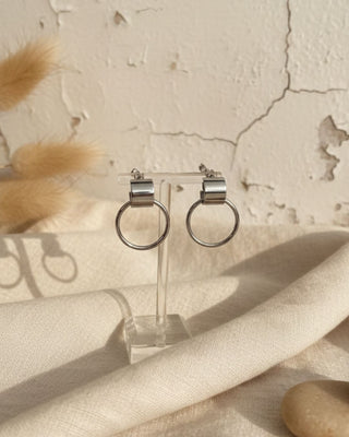 SILVER PLATED SMALL DOOR KNOCKER EARRINGS Jewelry Laurel + August