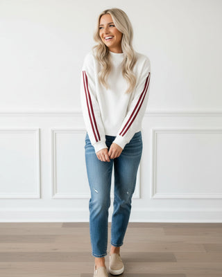 VARSITY SLEEVE STRIPE CREW