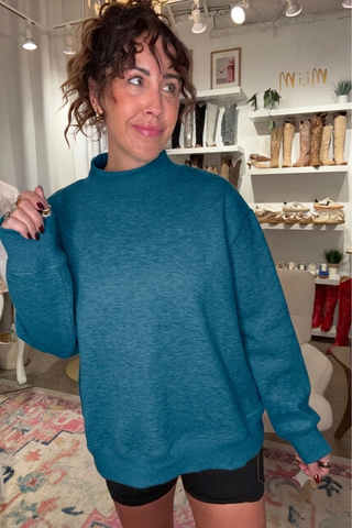 LYONS BLUE MOCK NECK SWEATSHIRTS Sweatshirt Moon Ryder Active Lyons Blue SM