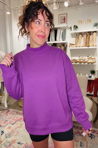 PURPLE MOCKNECK SWEATSHIRTS -ETA 09/30