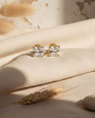 8mm CZ Square Stud Jewelry Laurel + August