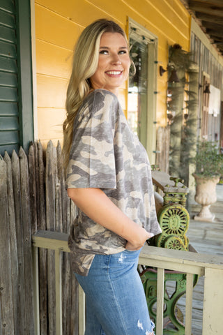 Camo Slouchy Tee Tops Moon Ryder