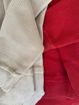 MUSHROOM ROUNDED BOTTOM Cozy Cord Crew Sweatshirt Sweatshirt Moon Ryder Corded