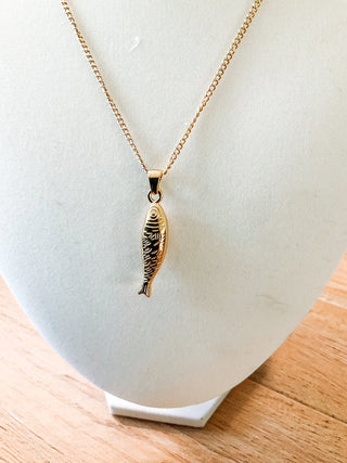 Fish Pendant Necklace - 18K plate Jewelry Laurel + August