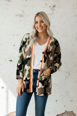 GREEN CAMO CARDI - ETA 10/30