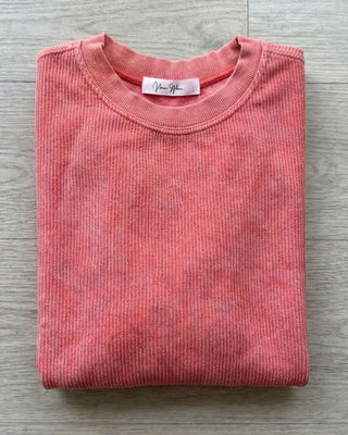 TEA ROSE - ESSENTIAL CORDED CREW Sweatshirt Moon Ryder Corded