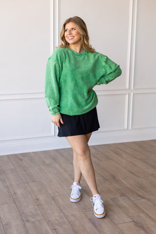 KELLY GREEN - CORDED CREW COLLECTION Sweatshirt Moon Ryder Corded