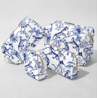 4 PIECE TOILETRY BAG - BLUE JUNGLE Accessories Moon Ryder Lounge