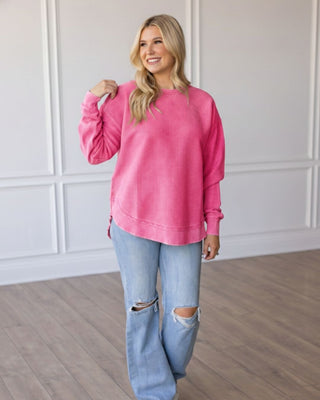 TEABERRY - ROUND BOTTOM CORDED CREW Sweatshirt Moon Ryder Corded SMALL