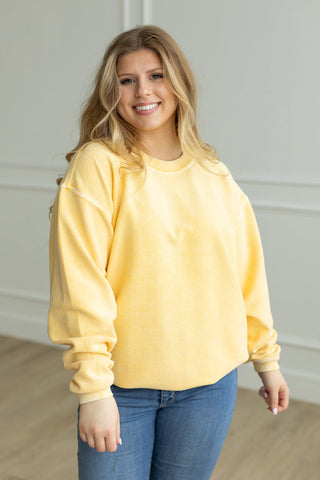 DAFFODIL - Essential Luxe Corded Crew Sweatshirt Sweatshirt Moon Ryder Corded