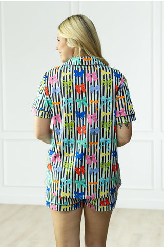 STRIPE BOW LOUNGE SET Shirts Moon Ryder Lounge