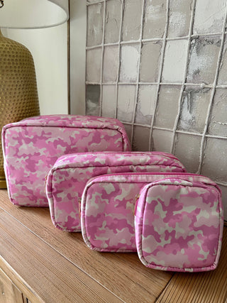 4 PIECE TOILETRY BAG - PINK CAMO Accessories Moon Ryder Lounge