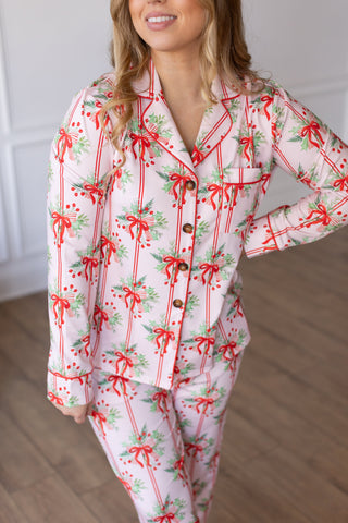 CHRISTMAS BOW HOLIDAY LOUNGE SET Shirts Moon Ryder Lounge