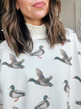Printed Mockneck Sweatshirt- Mallards Sweatshirt Moon Ryder Active