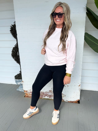 ESSENTIAL LUX CORDED CREW COLLECTION - WHISPER PINK Sweatshirt Moon Ryder Corded