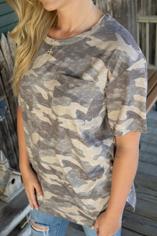 Camo Slouchy Tee Tops Moon Ryder