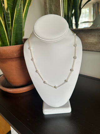 Natural Pearl Necklace with Gold Chain Jewelry Laurel + August