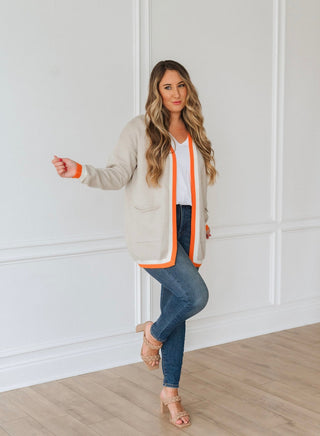 VARSITY ACCENT STRIPE CARDIGAN