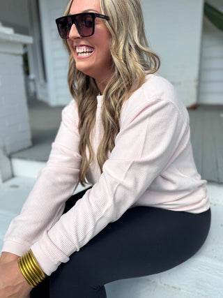 ESSENTIAL LUX CORDED CREW COLLECTION - WHISPER PINK Sweatshirt Moon Ryder Corded