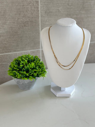 Double Layer Snake 18k Gold Plated Necklace Jewelry Laurel + August GOLD