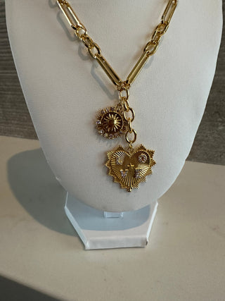 Sun and Heart Pendant Necklace Jewelry Laurel + August