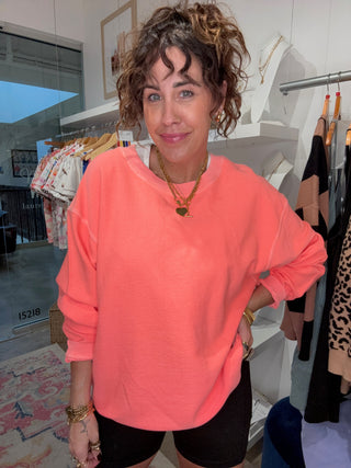 TEA ROSE - ESSENTIAL CORDED CREW Sweatshirt Moon Ryder Corded XS