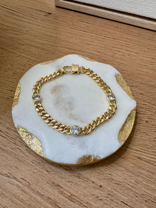 CHUNKY CHAIN WITH CZ BRACELET - 18k plate Jewelry Laurel + August