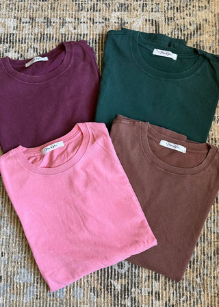 Oversize Boyfriend Tees - NEW COLORS !! Tops Moon Ryder Capsule SMALL PLUM