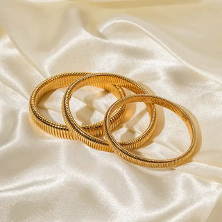 Flex 18k Gold Plated Mesh Bracelet Jewelry Laurel + August 12CM