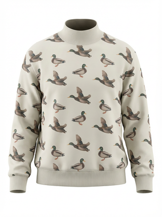 Printed Mockneck Sweatshirt- Mallards Sweatshirt Moon Ryder Active