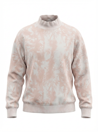 Printed Mockneck Sweatshirt-Coral Camo Sweatshirt Moon Ryder Active