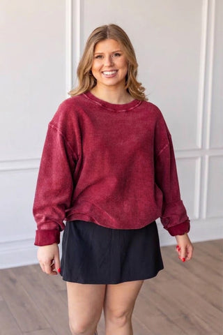 MERLOT - ESSENTIAL CORDED CREW ETA 10/30 Sweatshirt Moon Ryder Corded SM