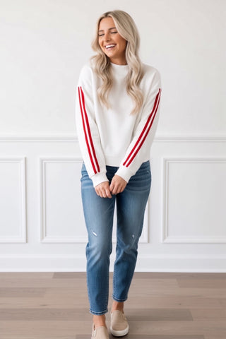 VARSITY SLEEVE STRIPE CREW