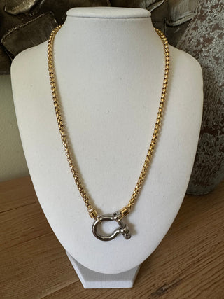 Chunky Box Chain with Horsebit Closure 18k Gold Necklace Jewelry Laurel + August GOLDSILVER