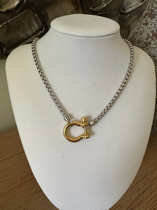 Chunky Box Chain with Horsebit Closure 18k Gold Necklace Jewelry Laurel + August SILVER/GOLD