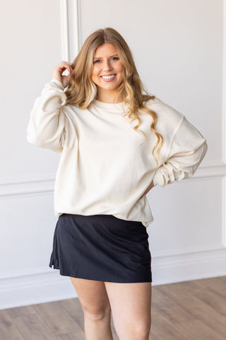 EGGNOG - ESSENTIAL CORDED CREW Sweatshirt Moon Ryder Corded EXTRA SMALL