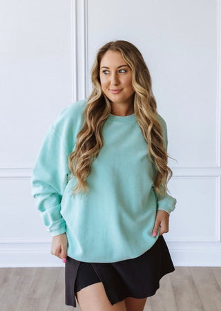 MINT  Essential Luxe Corded Crew Sweatshirt