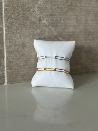 18k Gold Plate Paperclip Bracelet Jewelry Laurel + August