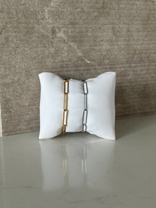 18k Gold Plate Paperclip Bracelet Jewelry Laurel + August