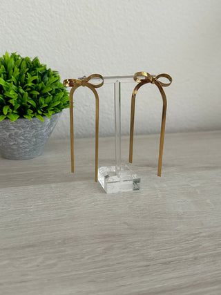 18k Plate Bow Earrings Jewelry Laurel + August Earrings - Silver