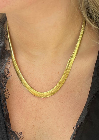 So Nineties Waterproof Stainless Flat Snake Necklace Accessories Laurel + August