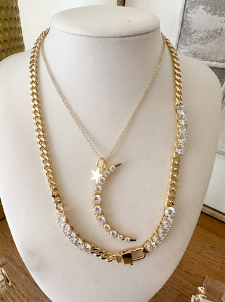Moon and Star Necklace