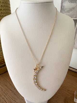 Moon and Star Necklace