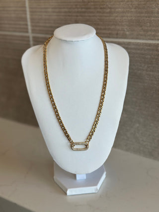 OVAL LINK CZ NECKLACE