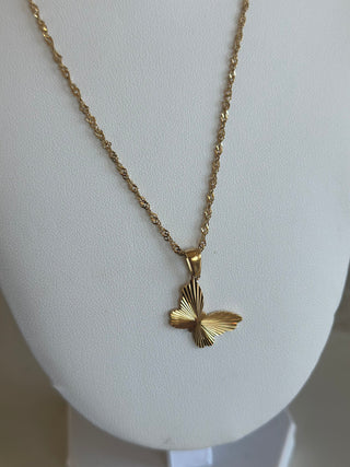Butterfly 18k Gold Plated Necklace Jewelry Laurel + August